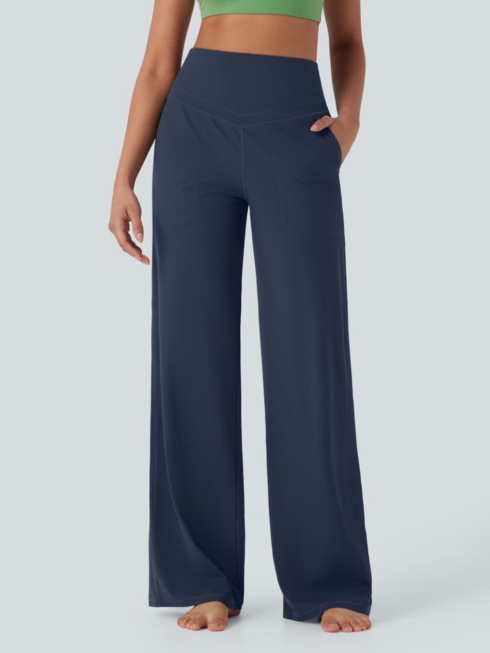 NEW HALARA SIZE XL PETITE BLUE ULTRASCULP HIGH WAISTED TUMMY CONTROL YOGA PANTS